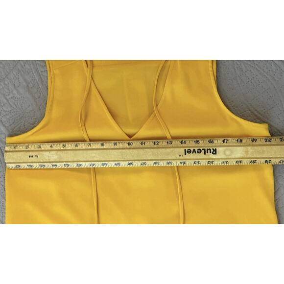 Trina Turk Sz 14 Arlean Yellow Gold Chain Tie Tassel 184305 Slvls On Seam Pkts - Picture 8 of 9